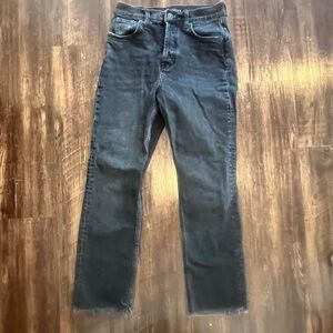 Zara Classic Straight Button-fly Black Jeans 4